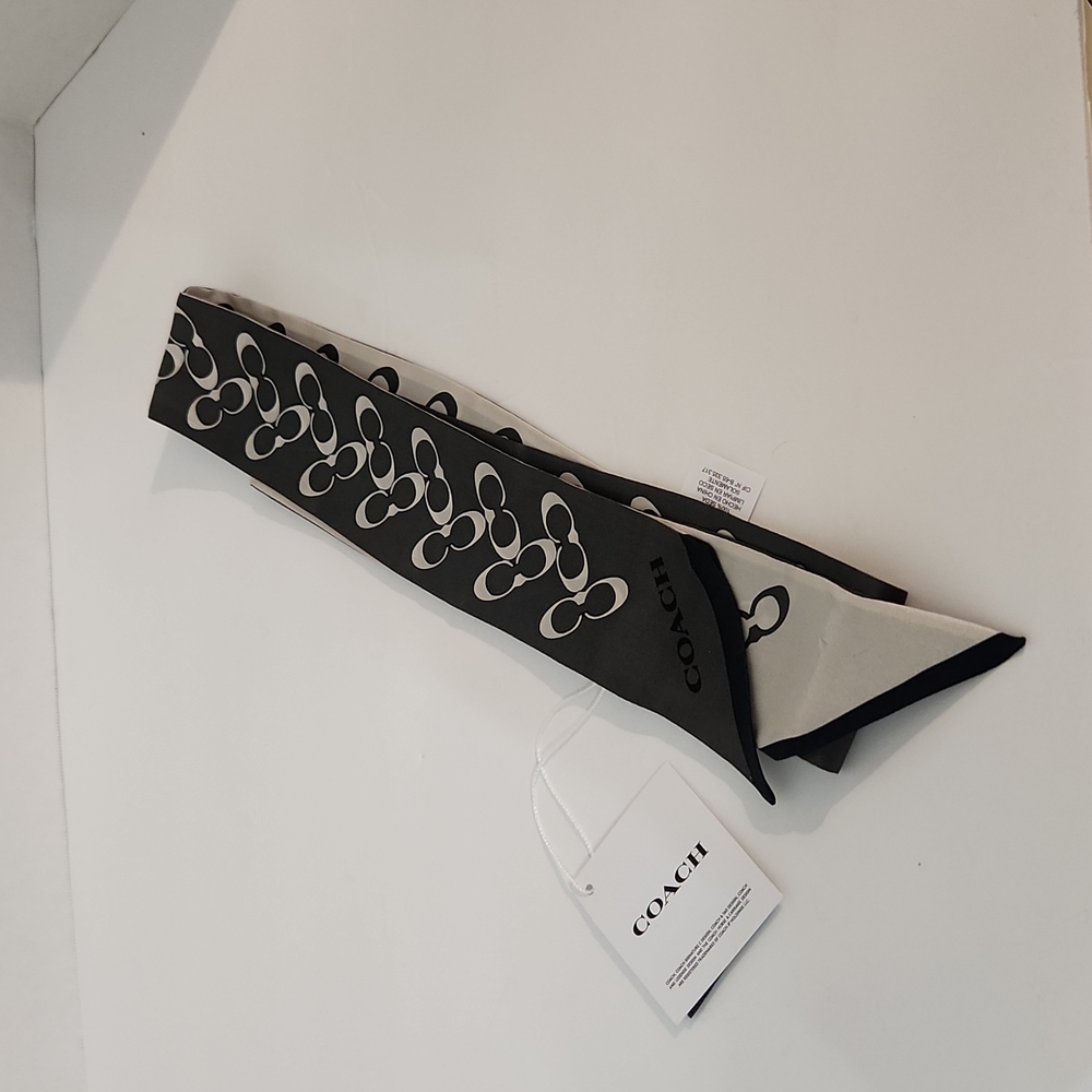 Coach Signature Silk Scarf Twilly - Picture 2 of 6